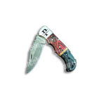 Damaškový zatvárací nôž model Rosewood Duo na bielom pozadí